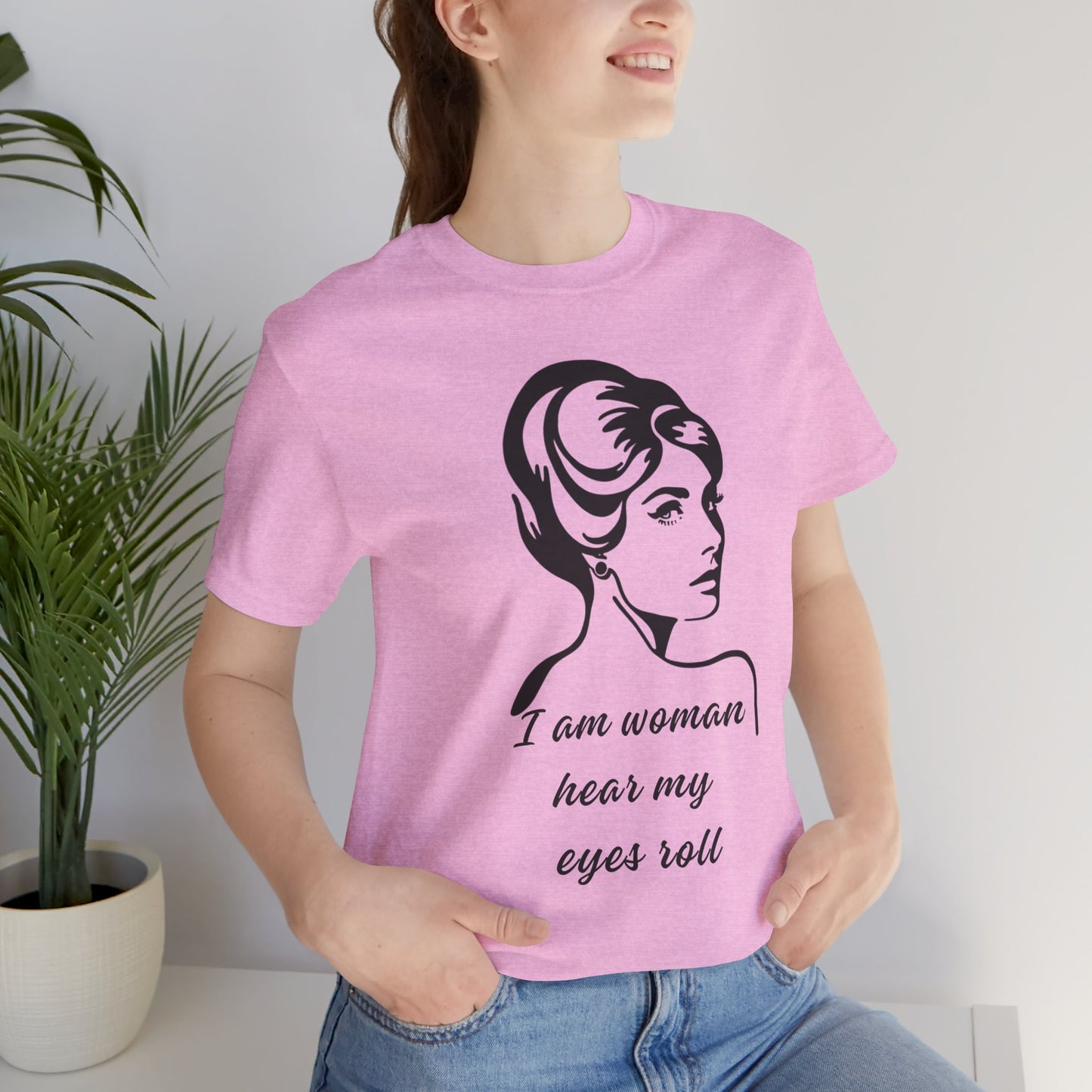 Sassy_I_Am_Woman_Hear_My_Eyes_Roll_-_Black_Beauty_on_Bubblegum on model
