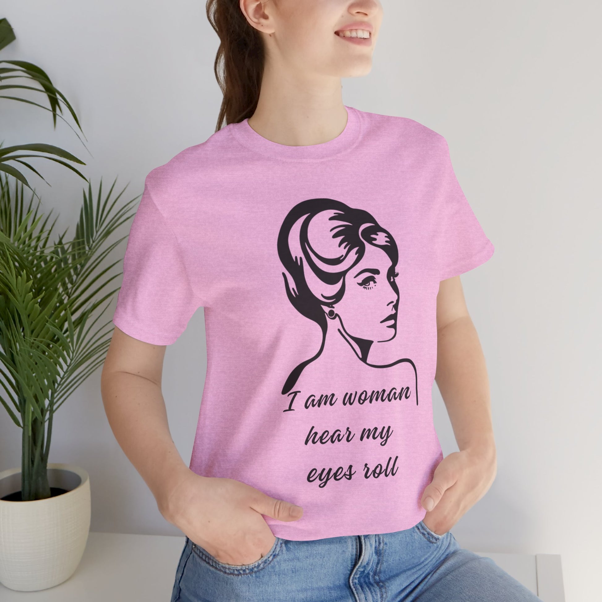 Sassy_I_Am_Woman_Hear_My_Eyes_Roll_-_Black_Beauty_on_Bubblegum on model
