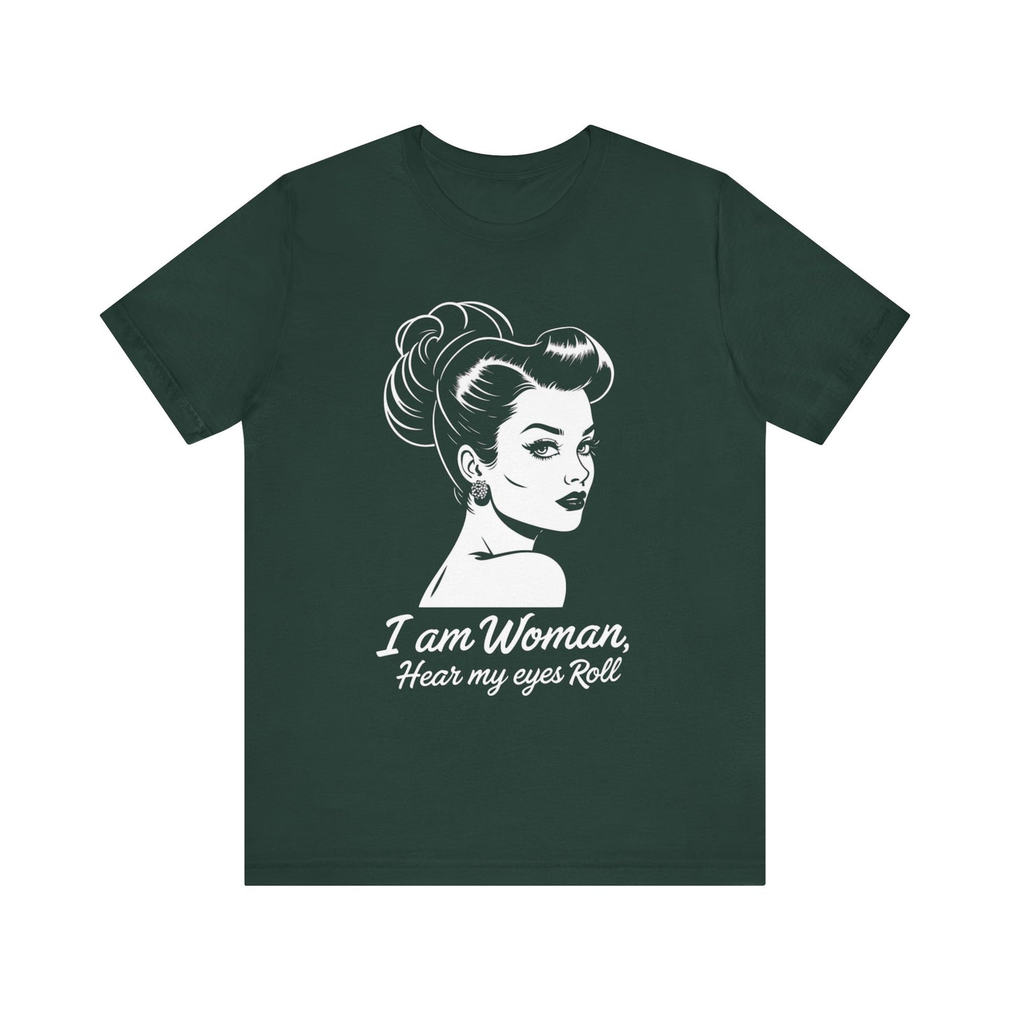 Sassy_Woman_T-Shirt-_I_am_Woman_-_white on green