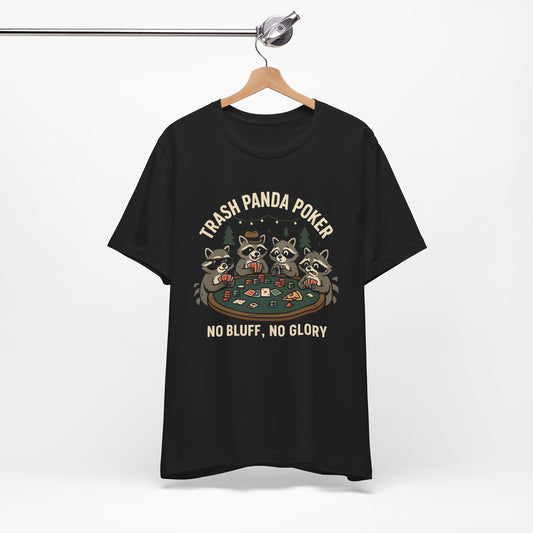 Trash Panda Poker Short Sleeve T-Shirt black on hanger