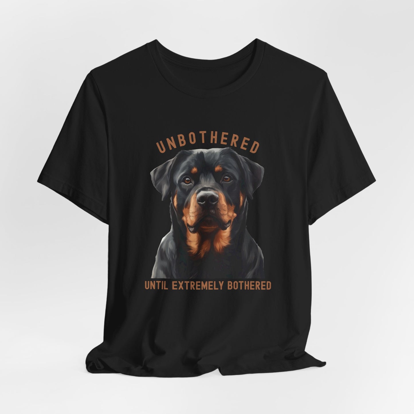 Unbothered Rottweiler Graphic Black T-Shirt - Dog Designs