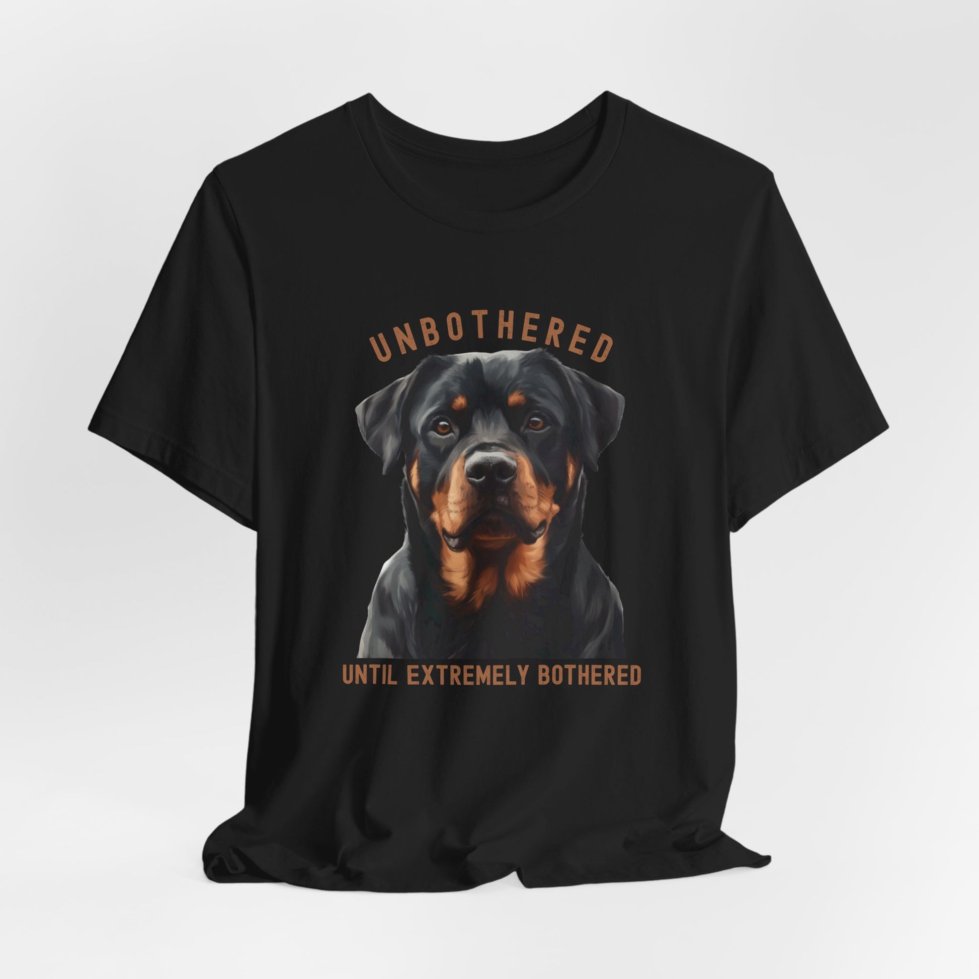 Unbothered Rottweiler Graphic Black T-Shirt - Dog Designs