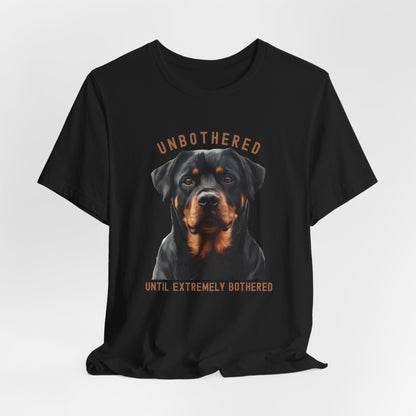 Unbothered Rottweiler Graphic Black T-Shirt - Dog Designs
