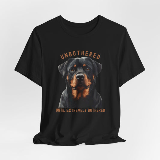 Unbothered Rottweiler Graphic Black T-Shirt - Dog Designs